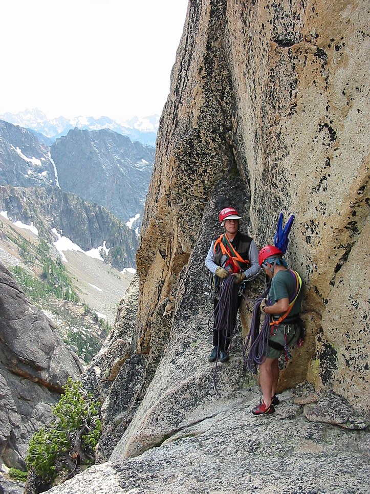 Liberty Bell climb: at the rappel station