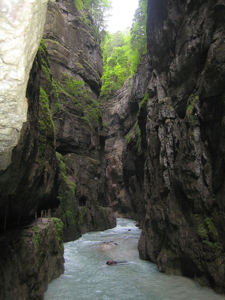 Zugspitze via Höllental: in the Partnachklamm Zugspitze via Höllental: in the Partnachklamm