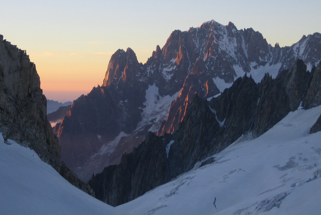 Tour Ronde: Aiguille Verte (4122 m) at sunset