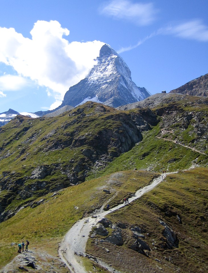 Matterhorn via Hörnli ridge: Matterhorn from Schwarzsee Matterhorn via Hörnli ridge: Matterhorn from Schwarzsee