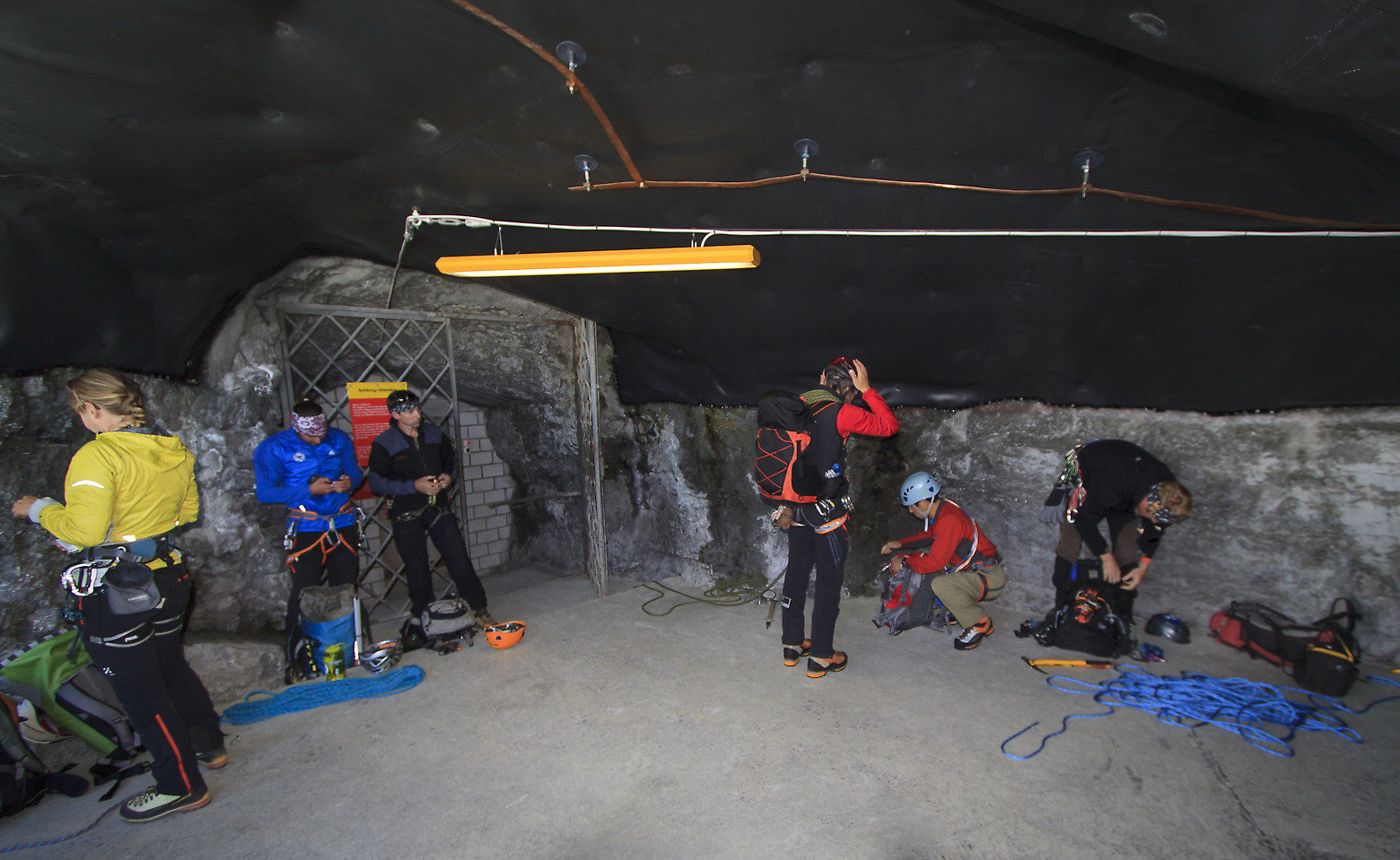 At the station Eigergletscher preparing for the climb to the hut. (keywords: Eiger, climber, alpinist, climber, mountaineer, climber, Kletterer, climber, Bergsteiger, Alps, Alpen, Eigergletscher) At the station Eigergletscher preparing for the climb to the hut. (keywords: Eiger, climber, alpinist, climber, mountaineer, climber, Kletterer, climber, Bergsteiger, Alps, Alpen, Eigergletscher)